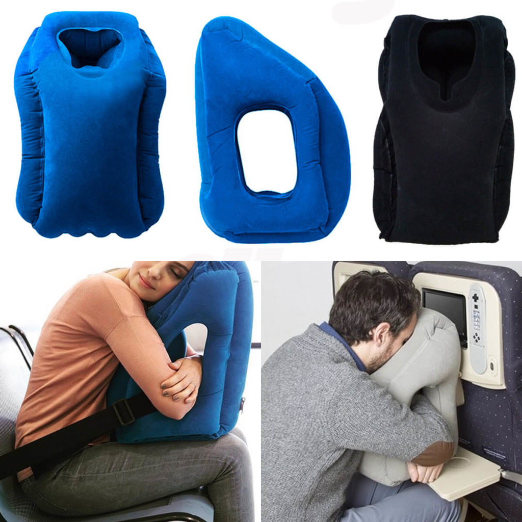 inflatable long travel pillow