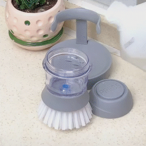 Press-type Liquid Dispensing Scrub Brush For Dishwashing & Pot